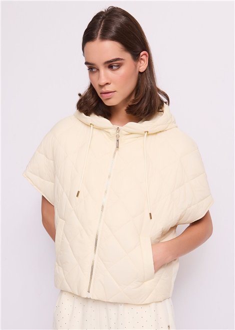 GAUDI Chaqueta acolchada de manga corta y capucha