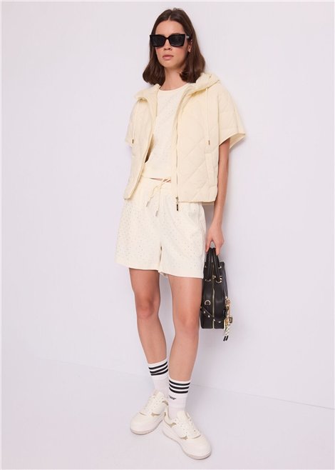 GAUDI Chaqueta acolchada de manga corta y capucha