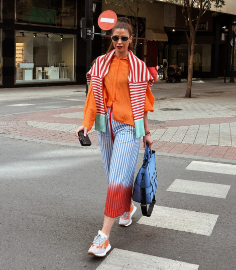 Dixie Camisa naranja de manga murciélago