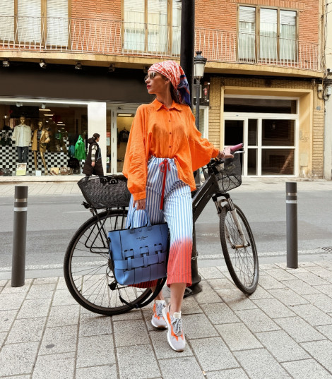 Dixie Camisa naranja de manga murciélago