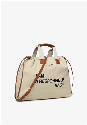 V73 Bolso Shopping beige doble correa