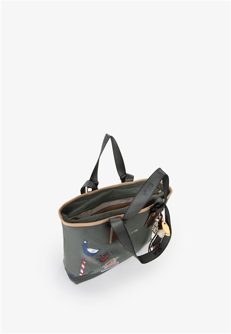 V73 Bolso Shopping doble asa verde militar