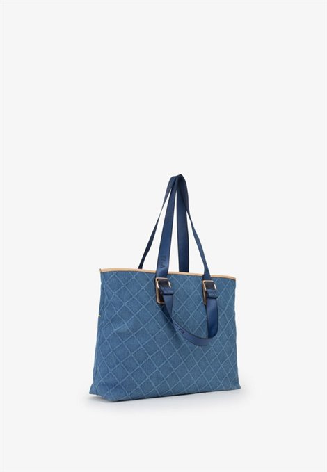 V73 Bolso Shopping doble asa azul denim