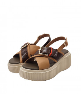 Noa Harmon Sandalia de piel multicolor con plataforma