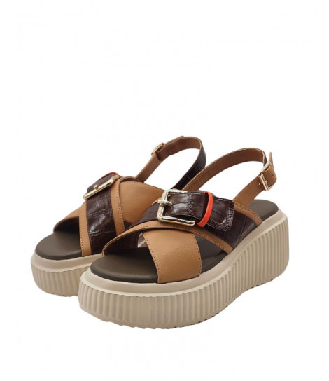 Noa Harmon Sandalia de piel multicolor con plataforma