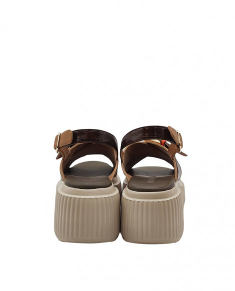 Noa Harmon Sandalia de piel multicolor con plataforma