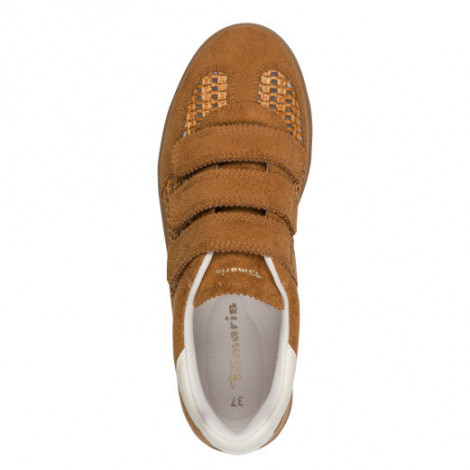 Tamaris Sneakers marrón serraje con triple velcro