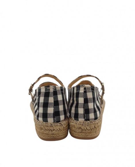 SV Cuña baja con estampado de cuadros negro