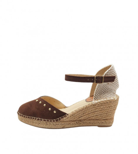 SV Cuña esparto chocolate con tachas