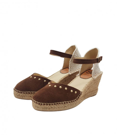 SV Cuña esparto chocolate con tachas