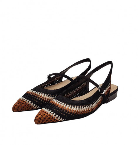 Uma Parker Zapato plano destalonado en tejido estampado