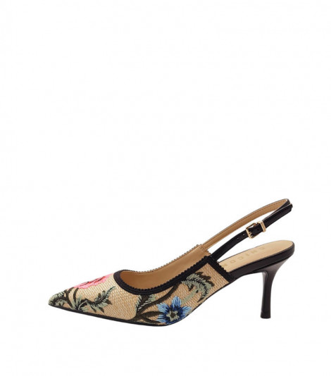 Chiconic Zapato destalonado de rafia con bordados