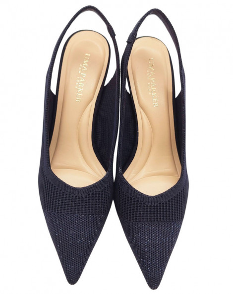 Uma Parker Zapato destalonado en tejido elástico marino