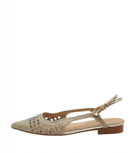 Chiconic Zapato plano destalonado en piel dorada