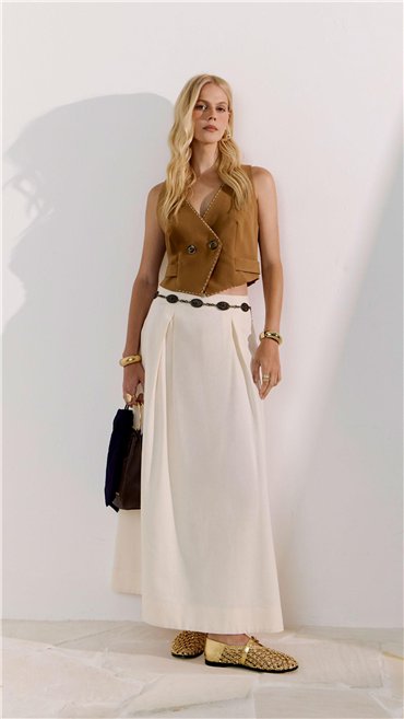 Perfume Chaleco marrón con detalle pespunte