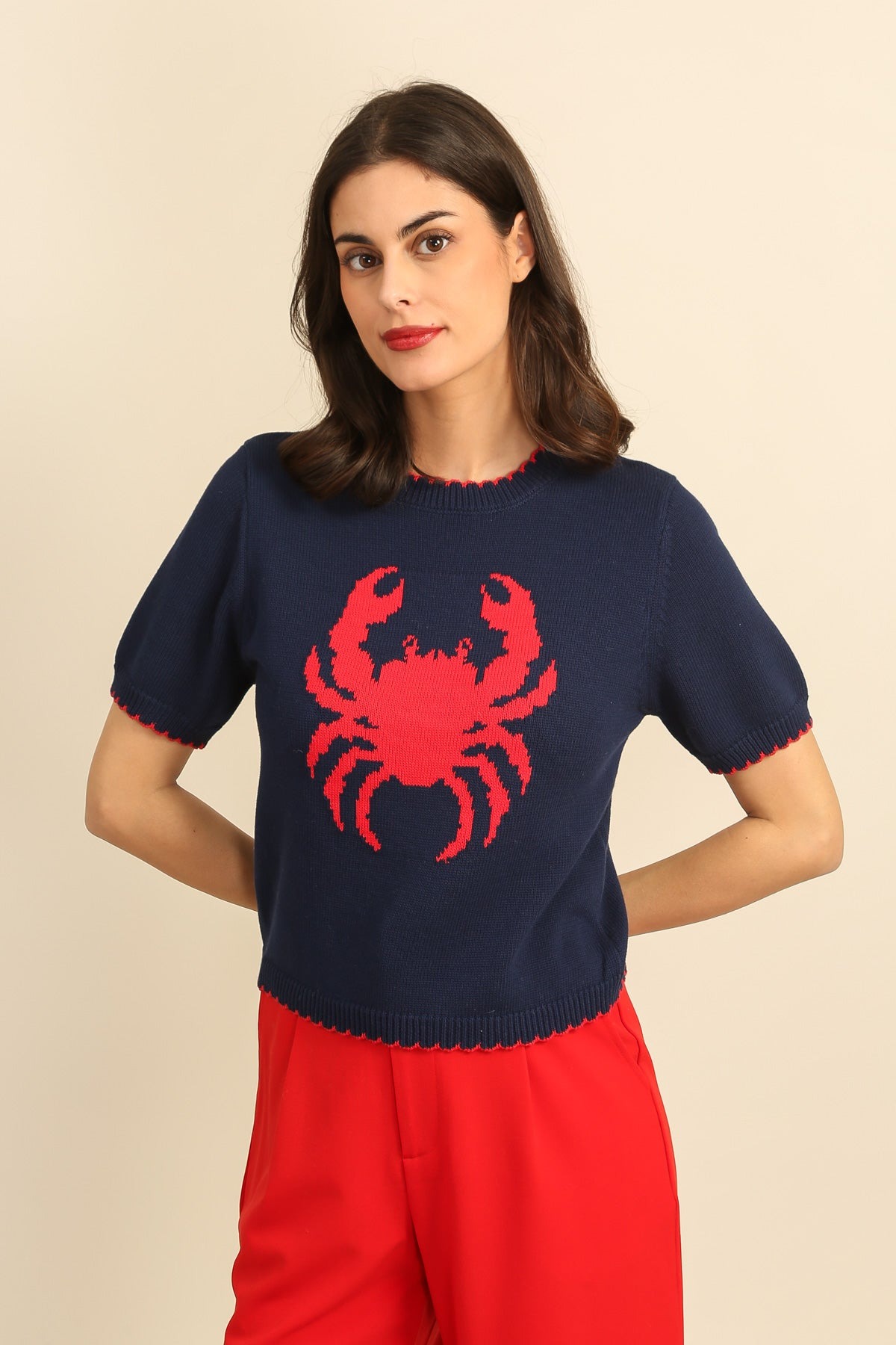 DPH Jersey de manga corta con detalle cangrejo