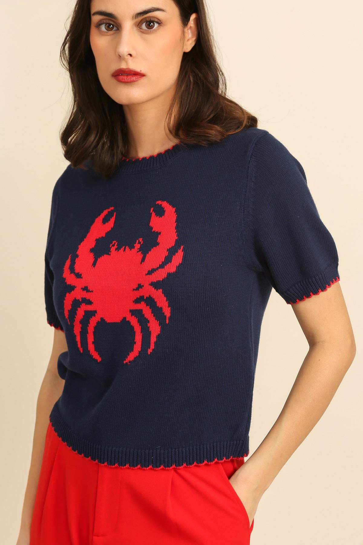 DPH Jersey de manga corta con detalle cangrejo