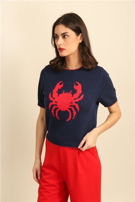 DPH Jersey de manga corta con detalle cangrejo