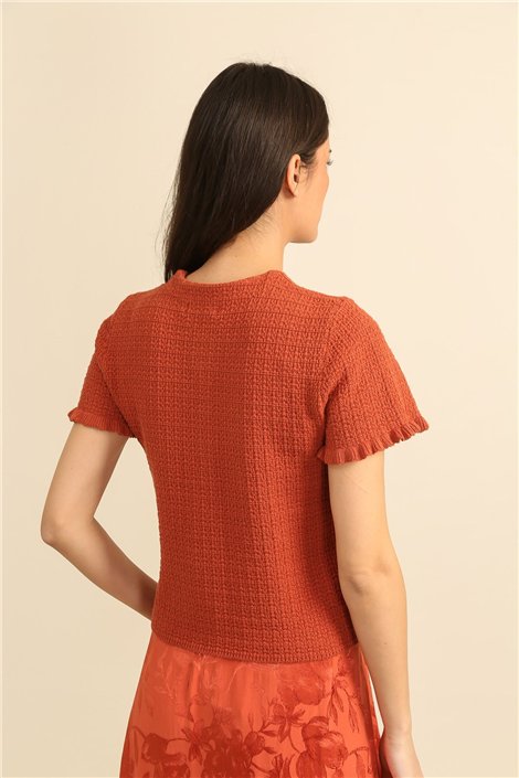 DPH Chaqueta de punto teja y manga corta