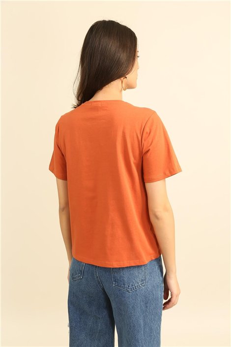 DPH Camiseta caldera de manga corta con flor bordada