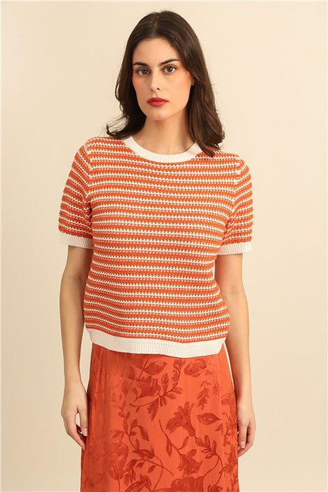 DPH Jersey de punto naranja de manga corta