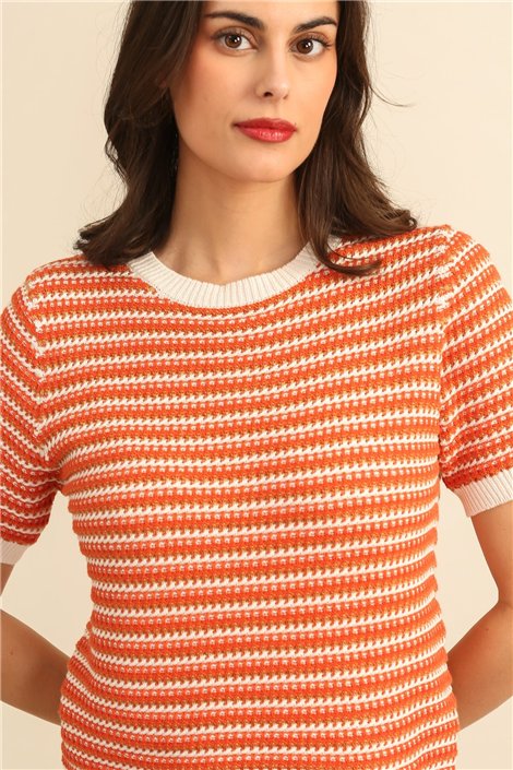 DPH Jersey de punto naranja de manga corta