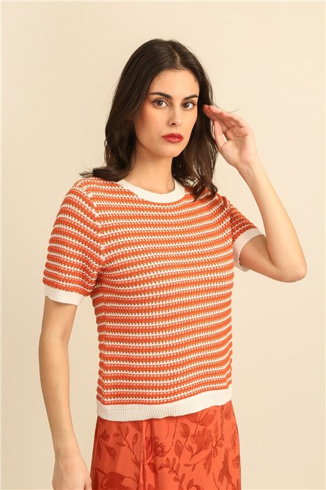 DPH Jersey de punto naranja de manga corta