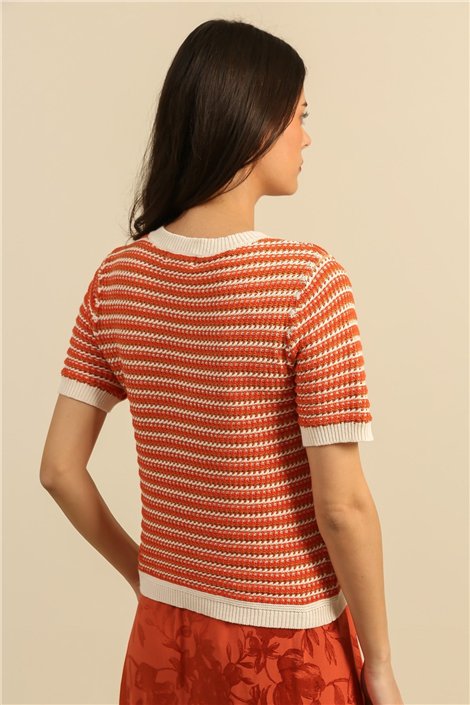 DPH Jersey de punto naranja de manga corta