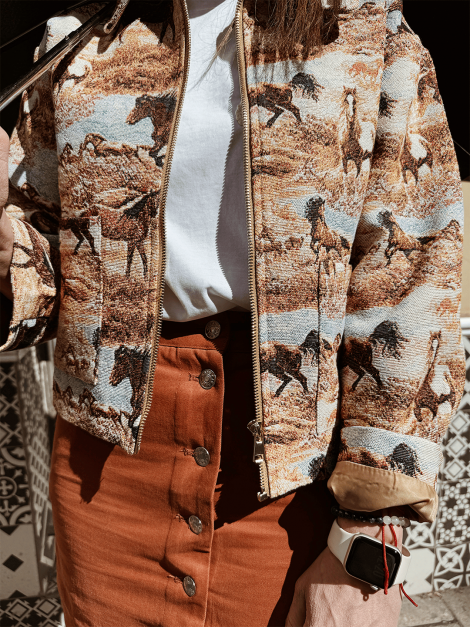 DPH Chaqueta corta con estampado caballos
