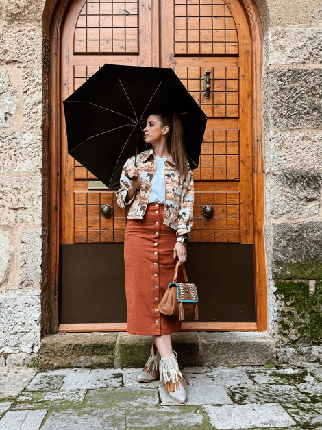 DPH Chaqueta corta con estampado caballos