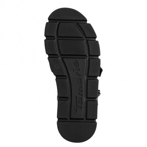 Tamaris Sandalia negra serpiente