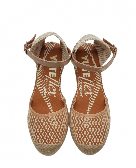 Viguera Cuña de rejilla beige con detalle brillo