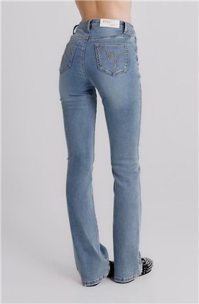MET Vaqueros en denim azul claro acampanados