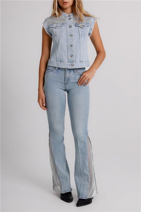 MET Chaleco vaquero con pedrería