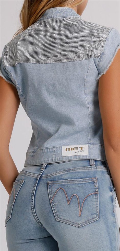 MET Chaleco vaquero con pedrería