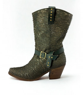 Felmini Bota cowboy detalle escamas serpiente