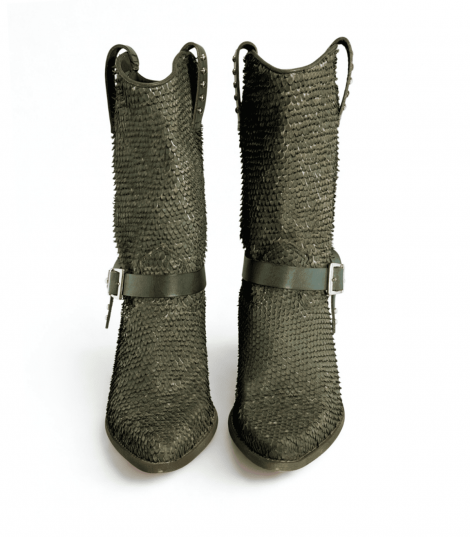 Felmini Bota cowboy detalle escamas serpiente