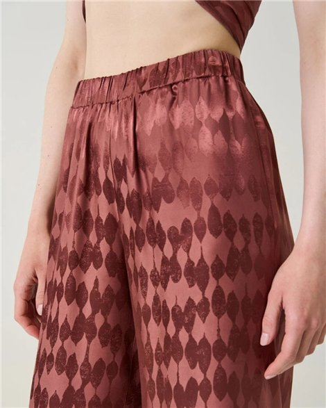 Acces Pantalón palazzo doble estampado cobre