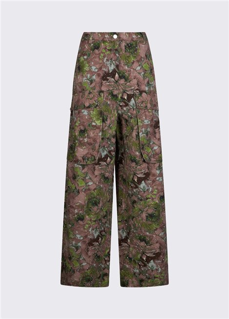 Liu Jo Pantalón cargo estampado verde