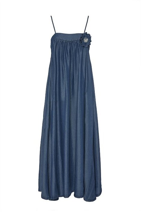 BSB Vestido de tirantes en denim capeado