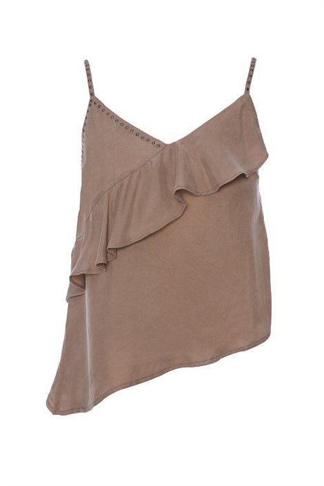 BSB Blusa satinada con tachas y volante