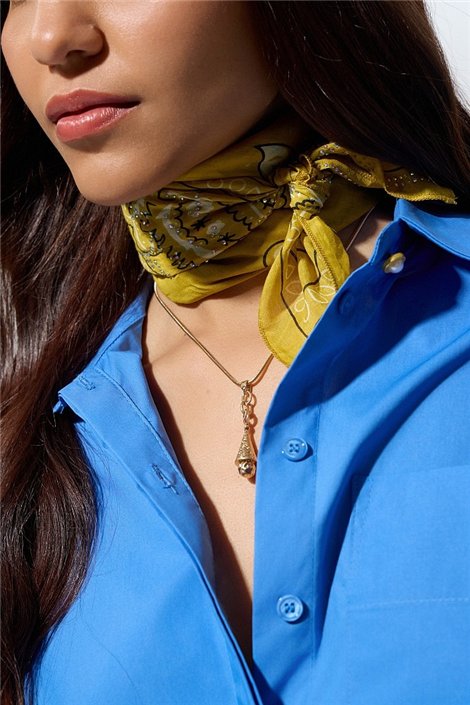 BSB Pañuelo paisley mostaza con pedrería