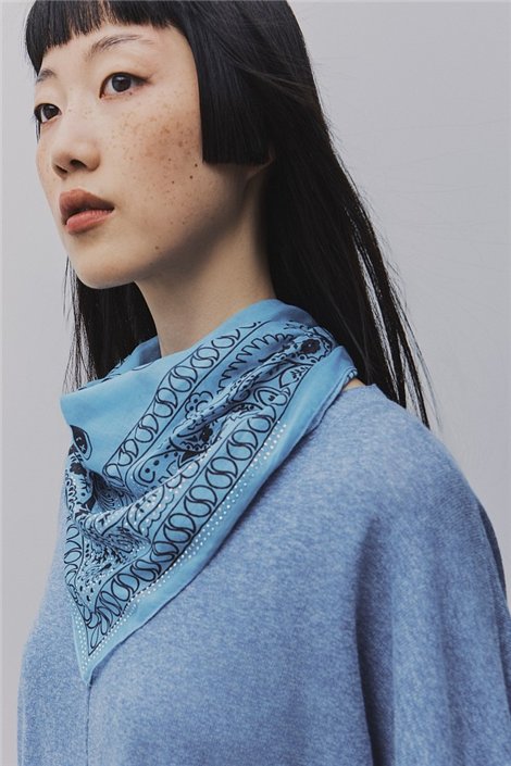 BSB Pañuelo paisley azul con pedrería