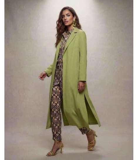 Parole Chaqueta fluida con solapa color pistacho