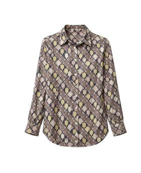 Parole Camisa fluida con estampado amarillo-moka