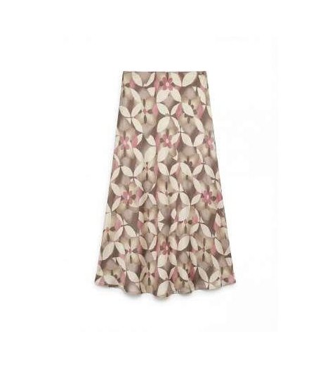Parole Falda evasé de raso estampada