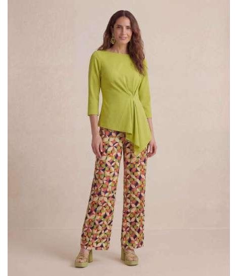 Parole Pantalón ligero estampado naranja-pistacho