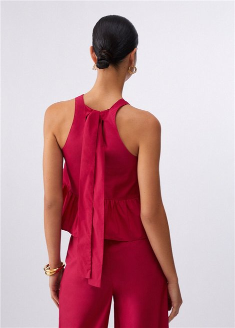 Liu Jo Top color fresa con volantes