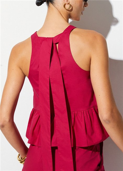 Liu Jo Top color fresa con volantes