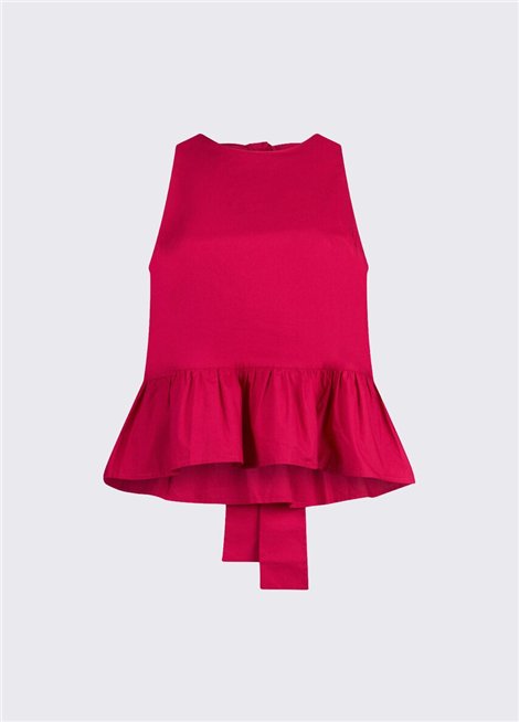 Liu Jo Top color fresa con volantes